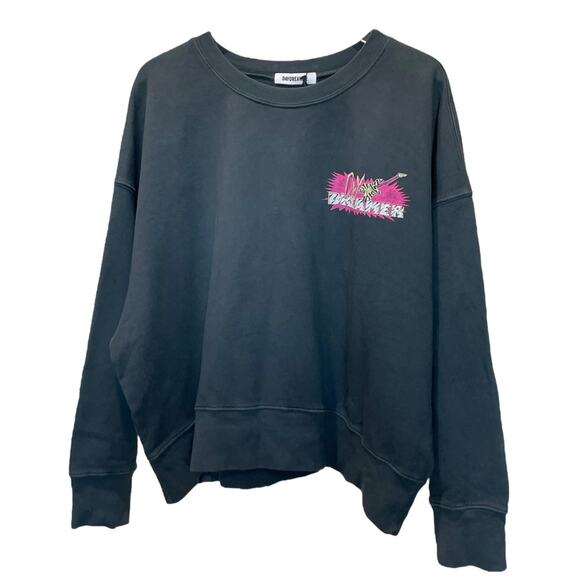 Daydreamer Street Guitar Shop Shrunken Crew Sweatshirt Vintage Black 2X NWT - Picture 2 of 10